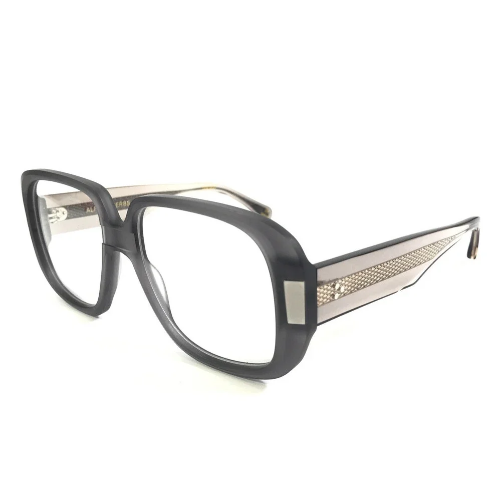 Alfred Kerbs Eyeglasses Frames CARI GY Clear Dark Gray Silver Square 55-17-141